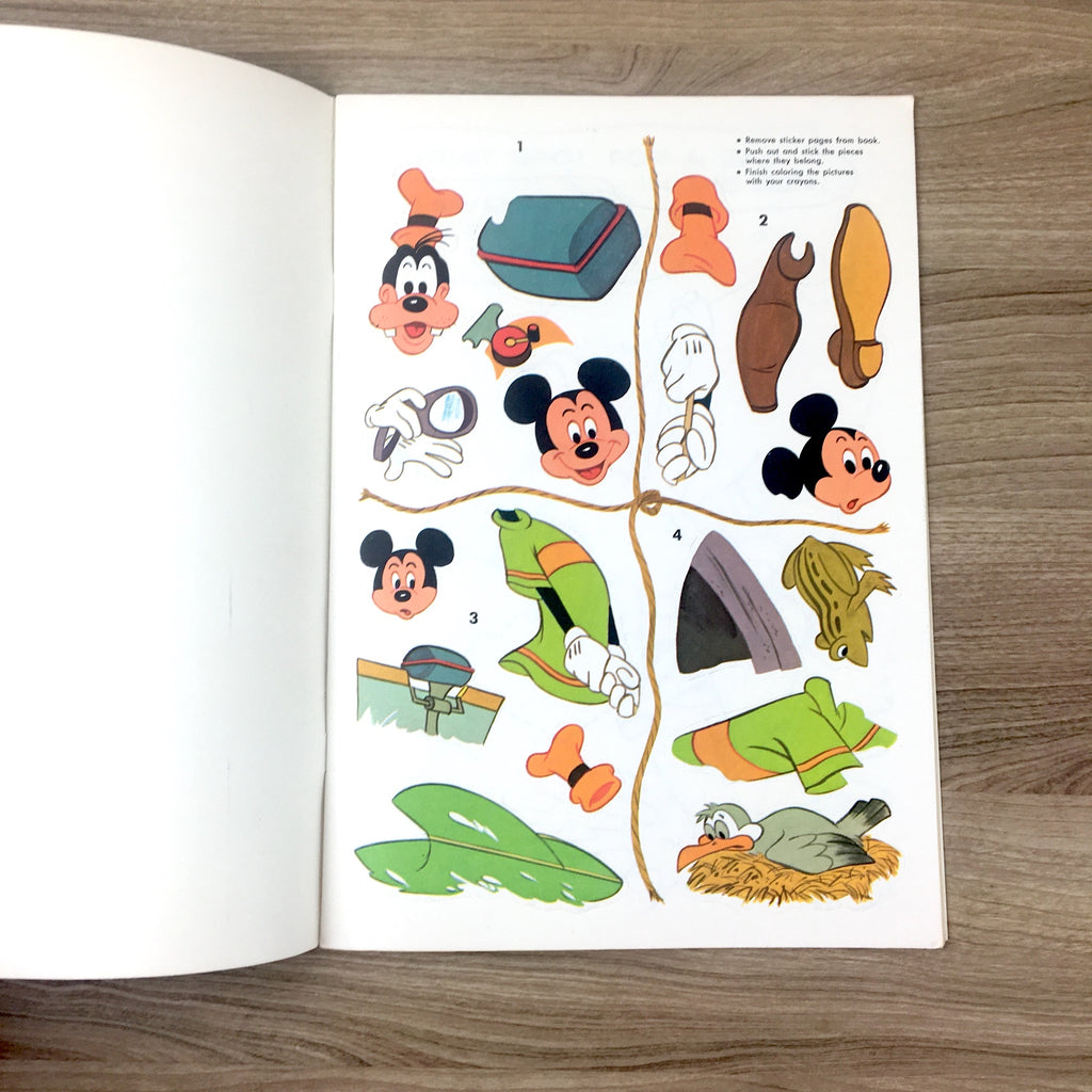 Walt Disney's Mickey Mouse Sticker Fun book - Whitman - 1975 vintage