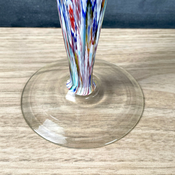 Millefiore art glass trumpet vase - satin finish - vintage Italian glass - NextStage Vintage