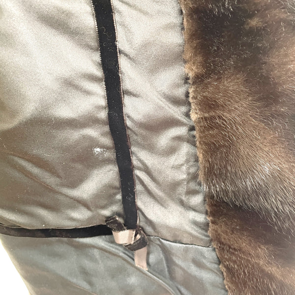 Vintage dark mink jacket with belt - Ludwig, Boston - NextStage Vintage