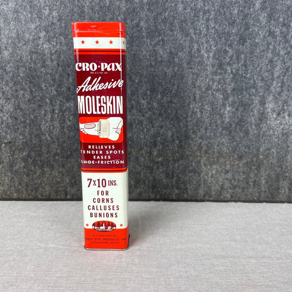 Cro-Pax Adhesive Moleskin tin - vintage 1970s packaging - NextStage Vintage