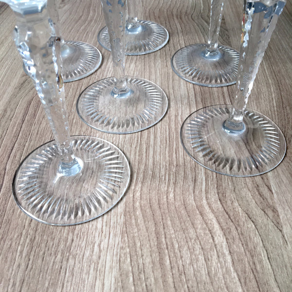 Nachtmann Traube clear wine hock glasses - set of 6 - 6 7/8" tall - NextStage Vintage
