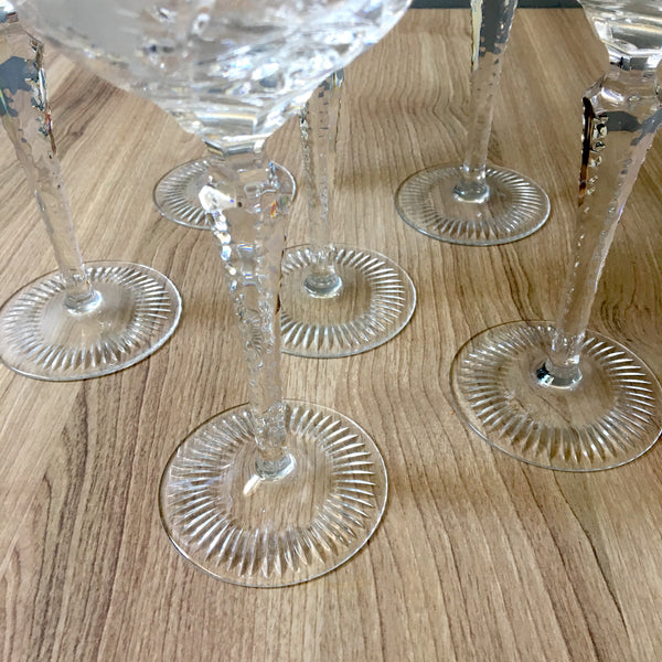 Nachtmann Traube clear tall wine hock glasses - set of 6 - 8.25" tall - NextStage Vintage