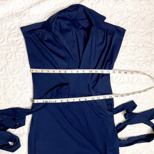 1970s navy blue maxi dress - size XS - NextStage Vintage
