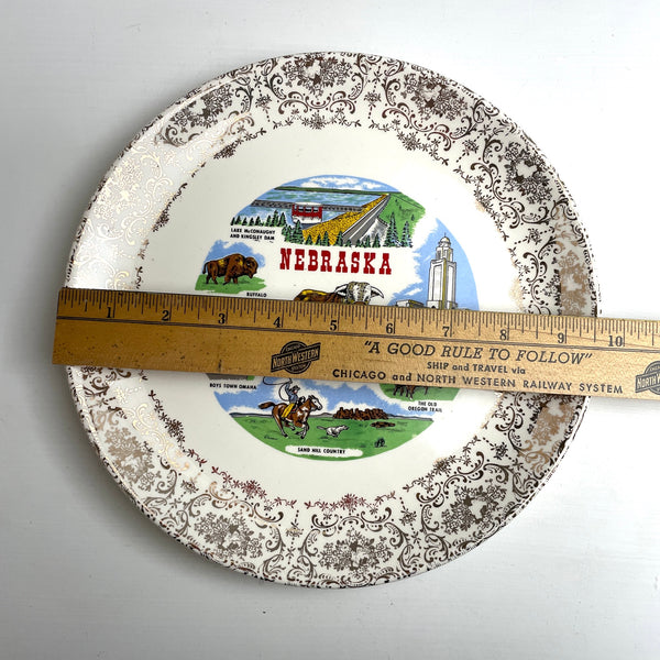 Nebraska souvenir state plate - 1960s road trip vintage - NextStage Vintage