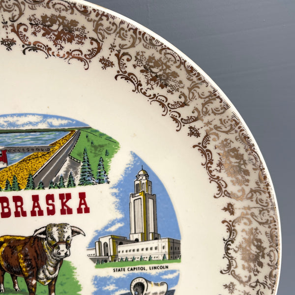 Nebraska souvenir state plate - 1960s plate wall decor - NextStage Vintage