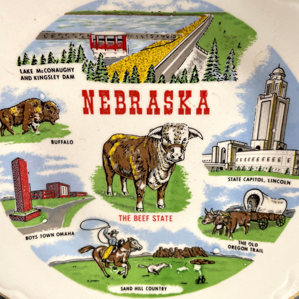Nebraska souvenir state plate - 1960s vintage - NextStage Vintage