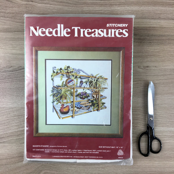 Needle Treasures "Baker's Etagere" stitchery kit - 1980s vintage - new in package - NextStage Vintage