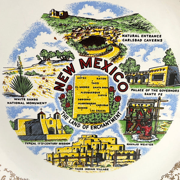 New Mexico souvenir state plate - vintage 1960s road trip souvenir - NextStage Vintage