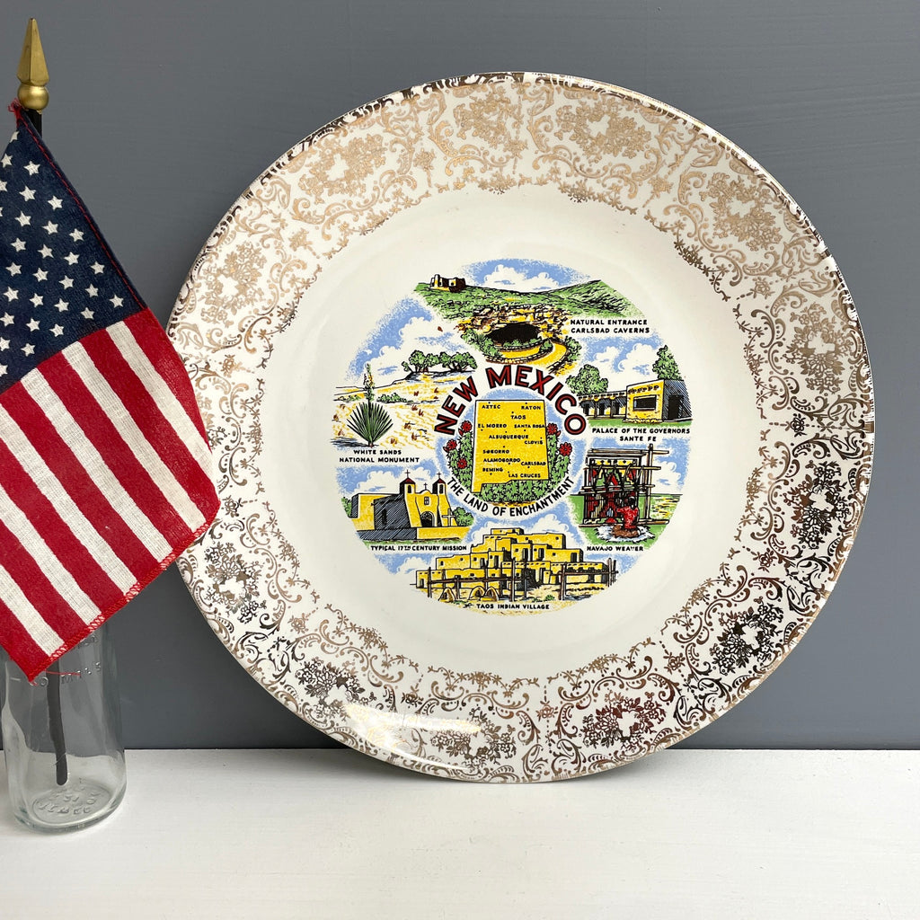 New Mexico souvenir state plate - vintage 1960s road trip souvenir - NextStage Vintage