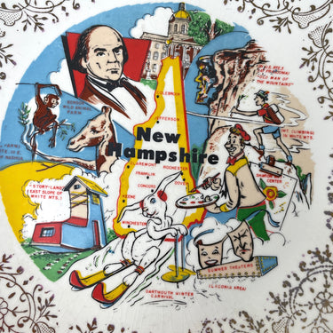 New Hampshire state souvenir plate - vintage 1950s road trip - NextStage Vintage
