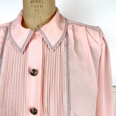 1980s blush pink power blouse by Nicola - size medium - NextStage Vintage