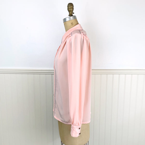 1980s blush pink power blouse by Nicola - size medium - NextStage Vintage