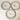 Nippon roses luncheon or salad plates - set of 6 - blue rising sun mark - NextStage Vintage