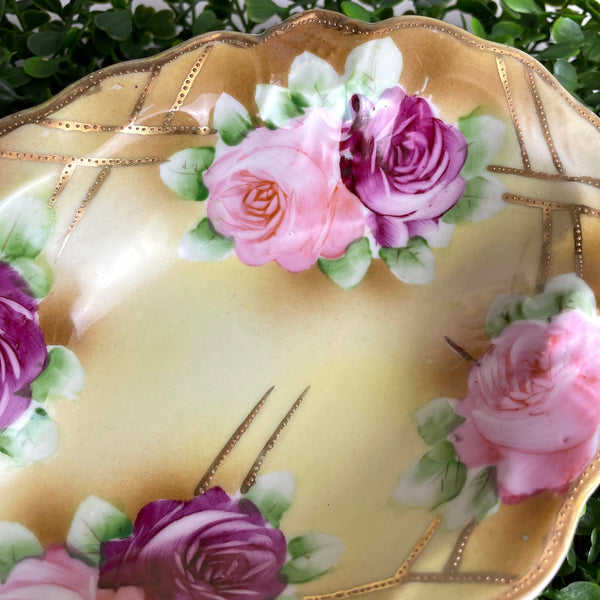 Nippon hand painted decorative bowl - vintage floral bowl - NextStage Vintage