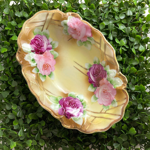 Nippon hand painted decorative bowl - vintage floral bowl - NextStage Vintage