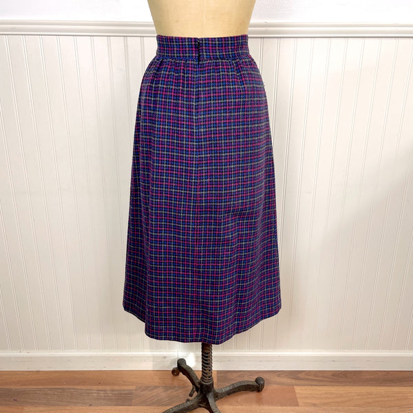 Vintage 1980s high waisted pleated plaid skirt - size medium - NextStage Vintage