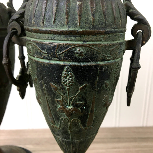 French Art Nouveau urn candleholders - 1920s vintage - NextStage Vintage