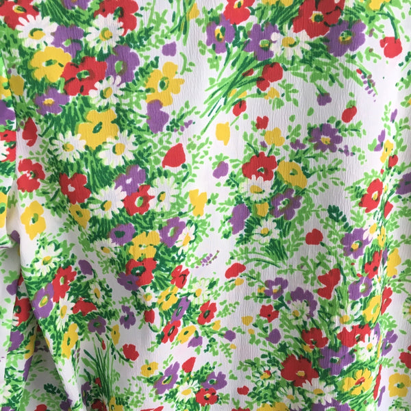 Floral print shirt dress with tie waist - NPC Fashions vintage day dress - sz XS/ S -1960s - NextStage Vintage