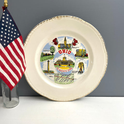 Ohio decorative state souvenir plate - 1950s vintage - NextStage Vintage