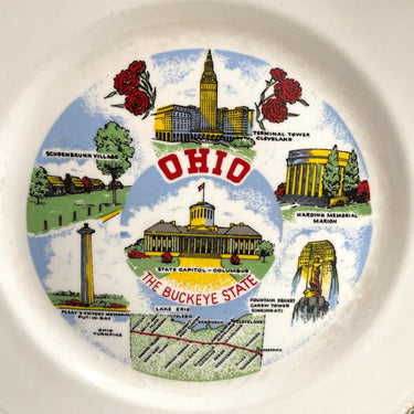 Ohio decorative state souvenir plate - 1950s vintage - NextStage Vintage