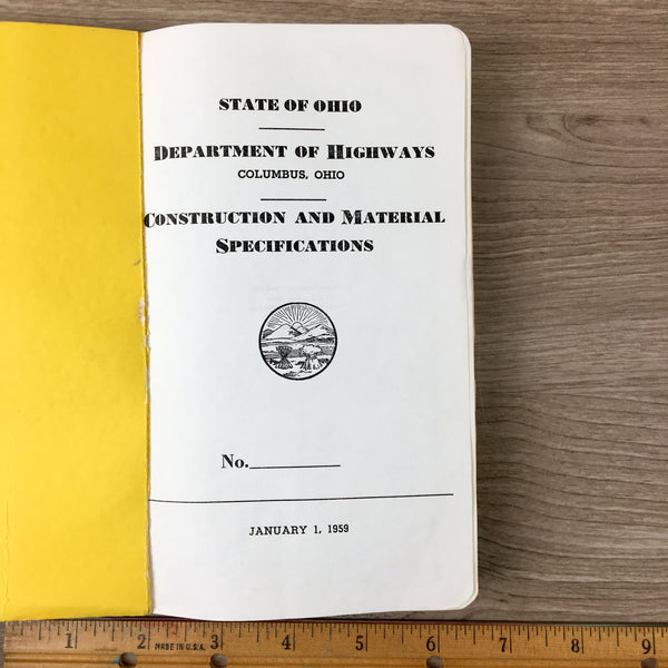 State of Ohio Department of Highways: Construction and Material Specifications - 1959 - NextStage Vintage