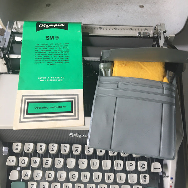 Olympia SM9 De Luxe typewriter with case, instructions and extras - 1960s vintage - NextStage Vintage