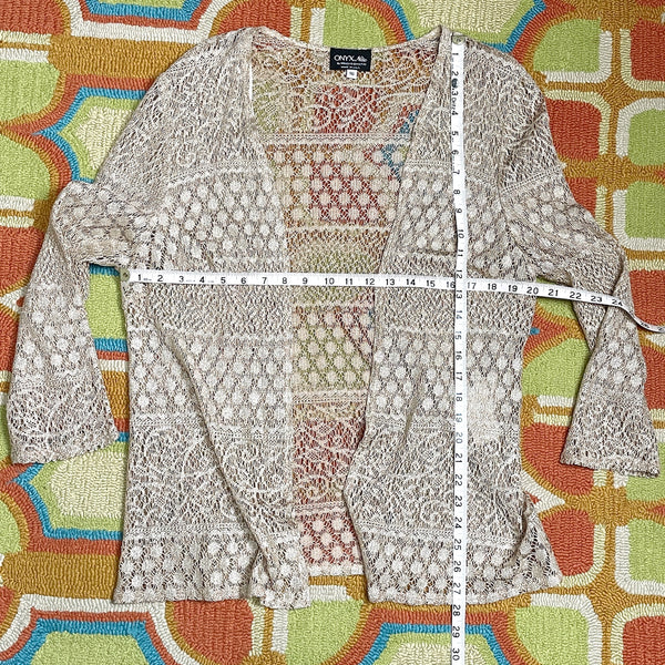 Gold lace cardigan sweater - size 16 - NextStage Vintage