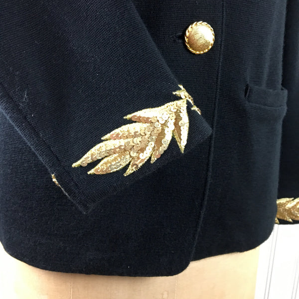Black and gold embroidered jacket - Outlander Collection - medium - NextStage Vintage