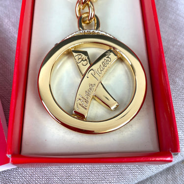 Paloma Picasso gold tone X in circle Keychain - NIB - NextStage Vintage