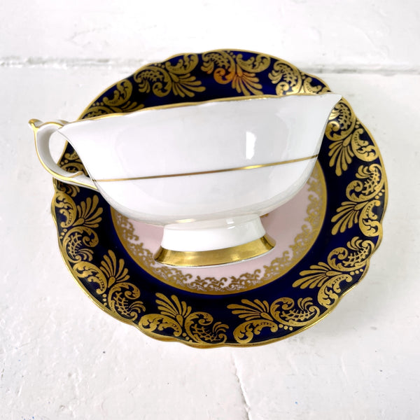 Paragon cobalt and gold teacup and saucer #A438/4 - vintage English china - NextStage Vintage