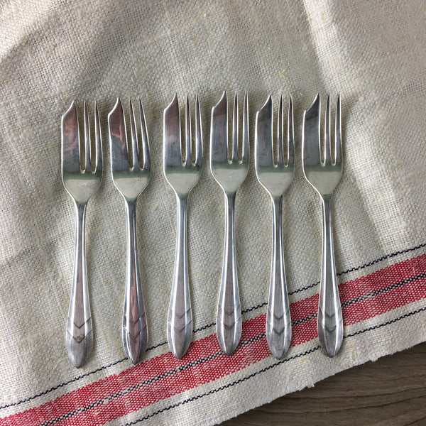 Pastry forks - set of six silver-plated forks by Maurice Stables Ltd. EPNS - NextStage Vintage