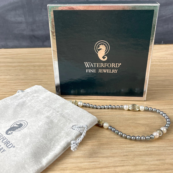 Waterford Carleton sterling and black pearl rope necklace - NWT - 32" - NextStage Vintage