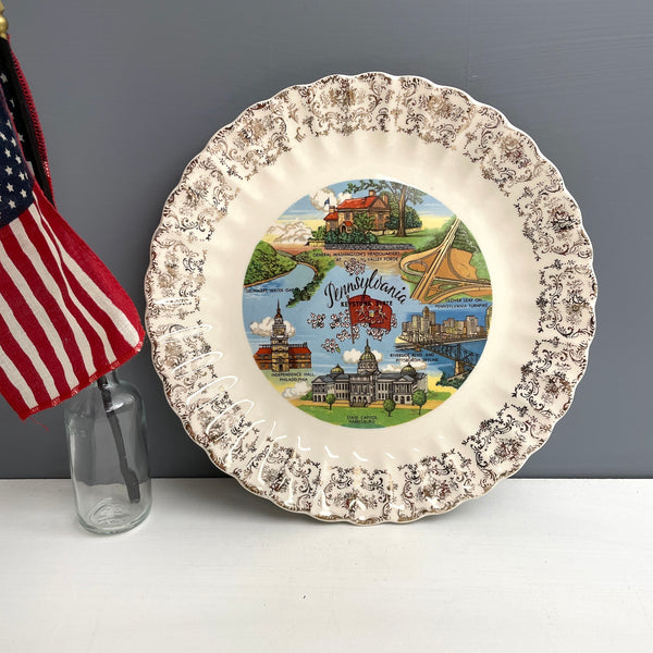 Pennsylvania the Keystone State souvenir state plate - 1940s vintage - NextStage Vintage