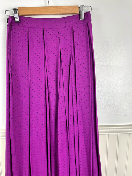 1980s Perry Ellis Portfolio silk pleated midi skirt - size small to medium - NextStage Vintage