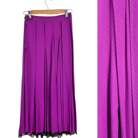 1980s Perry Ellis Portfolio silk pleated midi skirt - size small to medium - NextStage Vintage