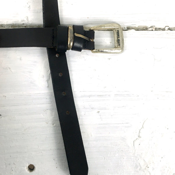 Perry Ellis brown leather belt - size large - vintage accessory - NextStage Vintage