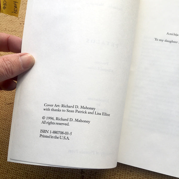 Petalos - poetry by Richard D. Mahoney - bilingual edition - 1996 - University of Phoenix Press - NextStage Vintage
