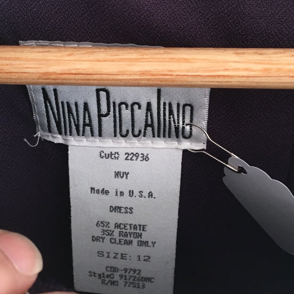 Nina Piccalino navy and lace dress - size s-m - 1980s vintage - NextStage Vintage
