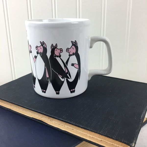 Kiln Craft June Sobel Piguins mug - 1980s vintage made in England - NextStage Vintage