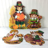 Beistle big eye pilgrim children die cuts - 1970s vintage - NextStage Vintage