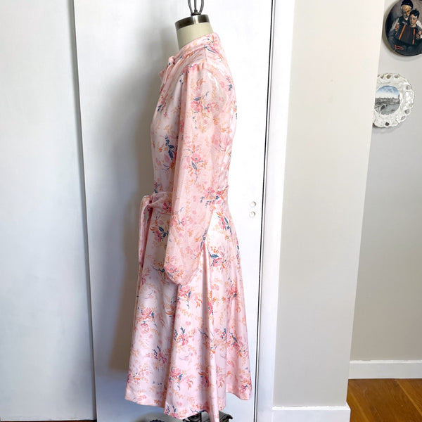 1970s vintage pink floral day dress - size large - NextStage Vintage