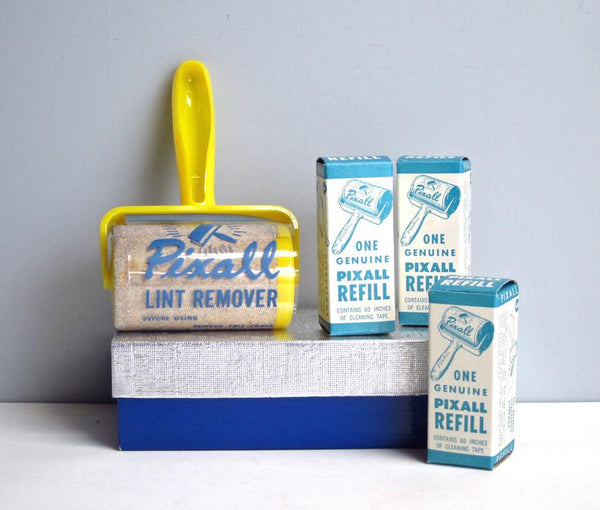 Vintage Pixall Lint Remover with Refills - retro lint roller in gift box - prop or decorative use only - NextStage Vintage