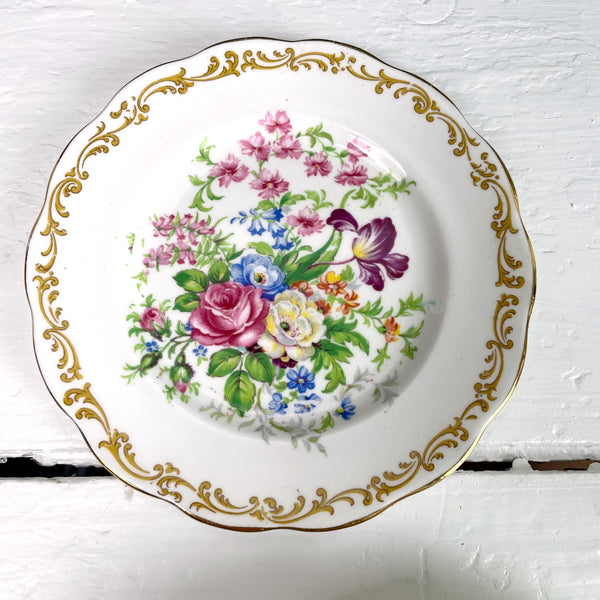 Decorative floral plates - set of 3 - vintage 1950s-1960s plate wall decor - NextStage Vintage