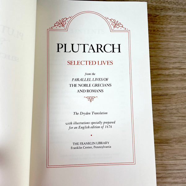 Selected Lives - Plutarch - Franklin Library - 1982 - NextStage Vintage