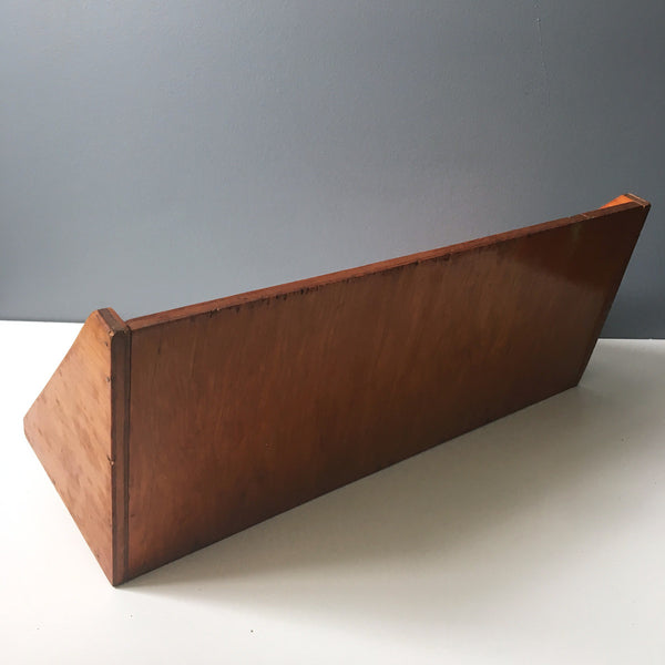 Wooden tabletop bookshelf - varnished handmade plywood shelf - 1960s - NextStage Vintage
