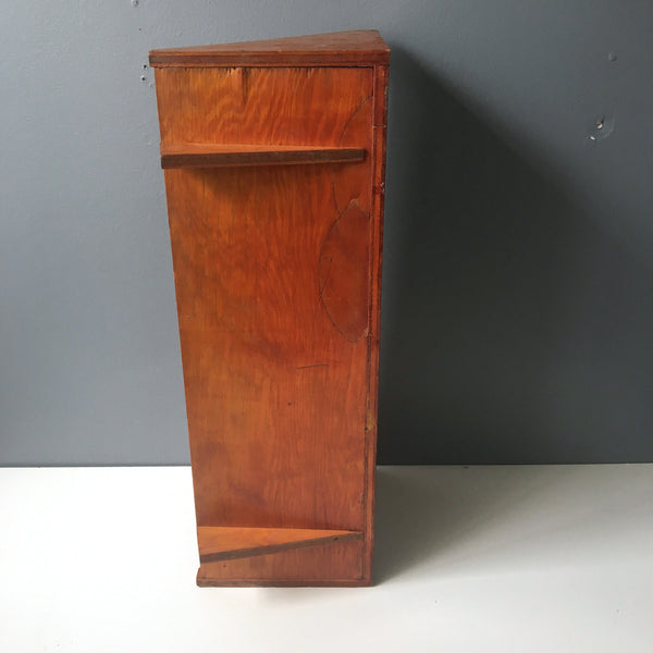 Wooden tabletop bookshelf - varnished handmade plywood shelf - 1960s - NextStage Vintage