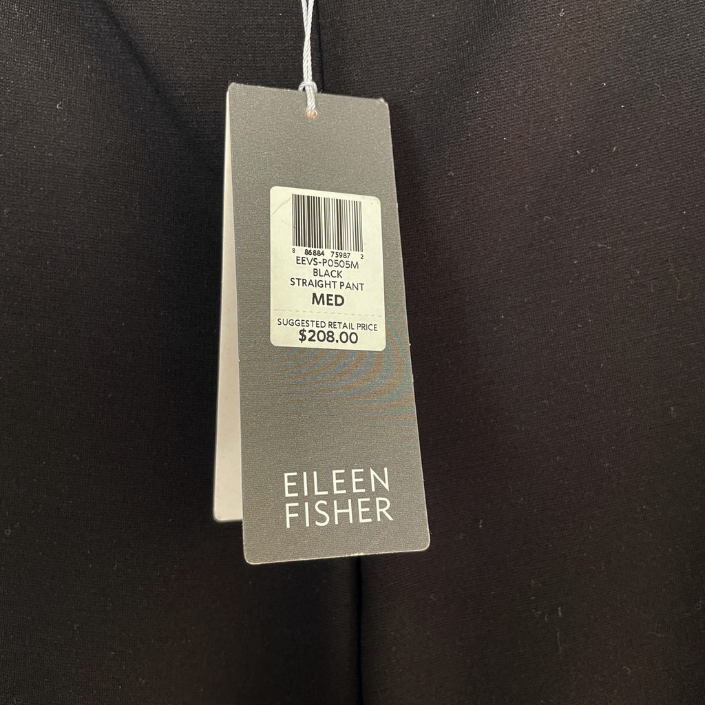 Eileen Fisher viscose stretch ponte black straight pants - size medium