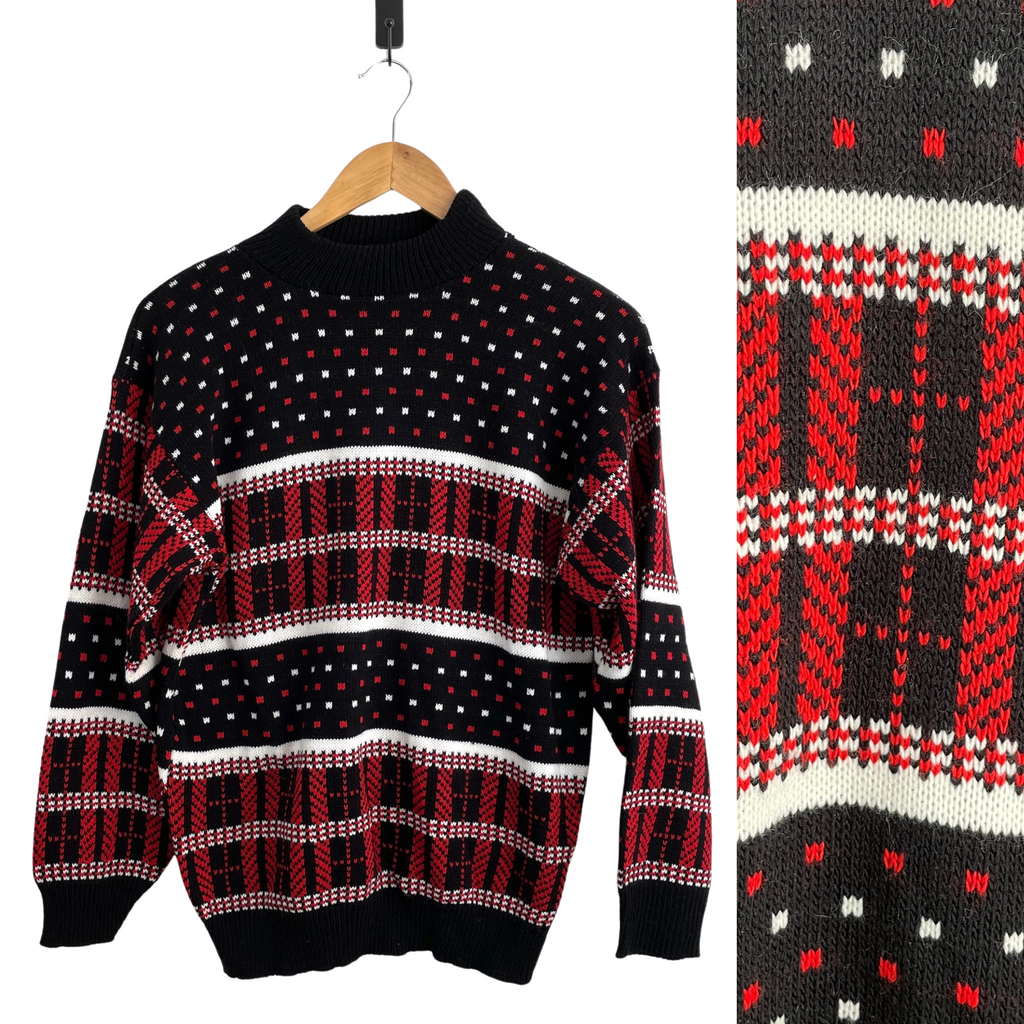 Red white 2025 and black sweater