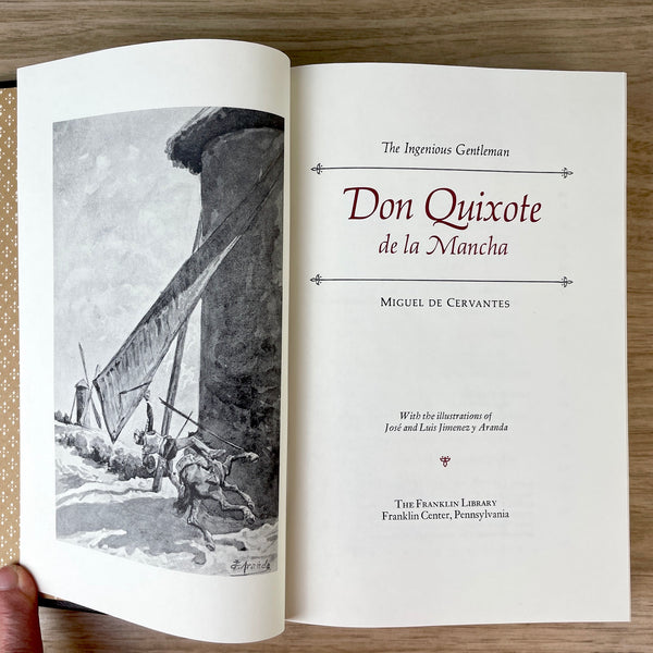 Don Quixote de la Mancha - Miguel de Cervantes - Franklin Library - 1979 - NextStage Vintage