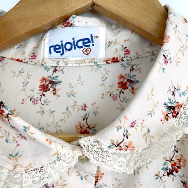 1980s lace trimmed floral blouse by Rejoice - size 2X - NextStage Vintage
